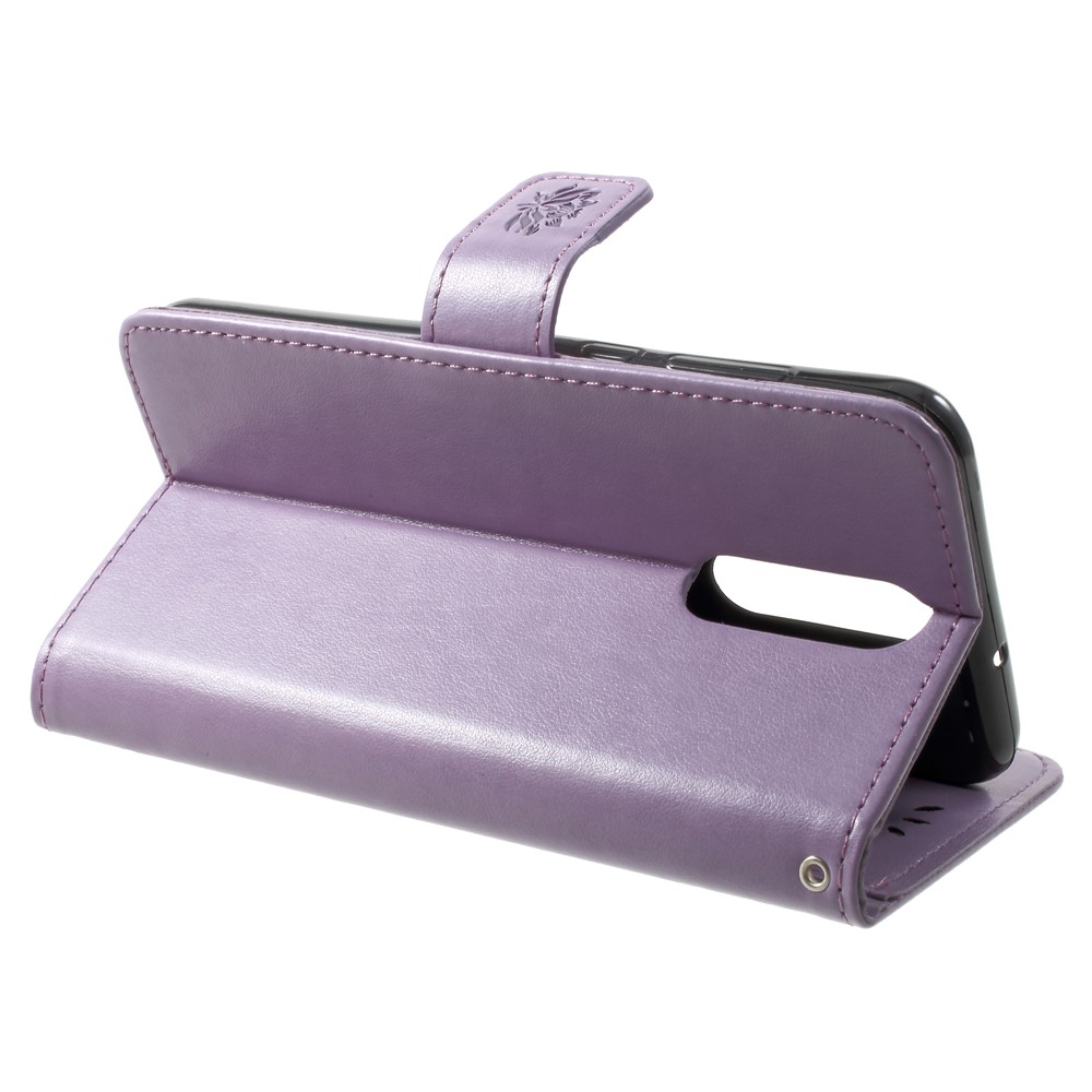 Imprimé Papillon Fleurs En Cuir Portefeuille Cas Shell Pour Huawei Mate 10 Lite / nova 2i / Maimang 6 / Honneur 9i (Inde) - Violet-4