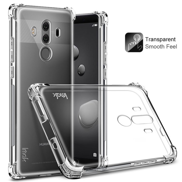 

IMAK Smooth Feel Anti-drop Soft TPU Back Shell + Explosion-proof Screen Film for Huawei Mate 10 Pro - Transparent