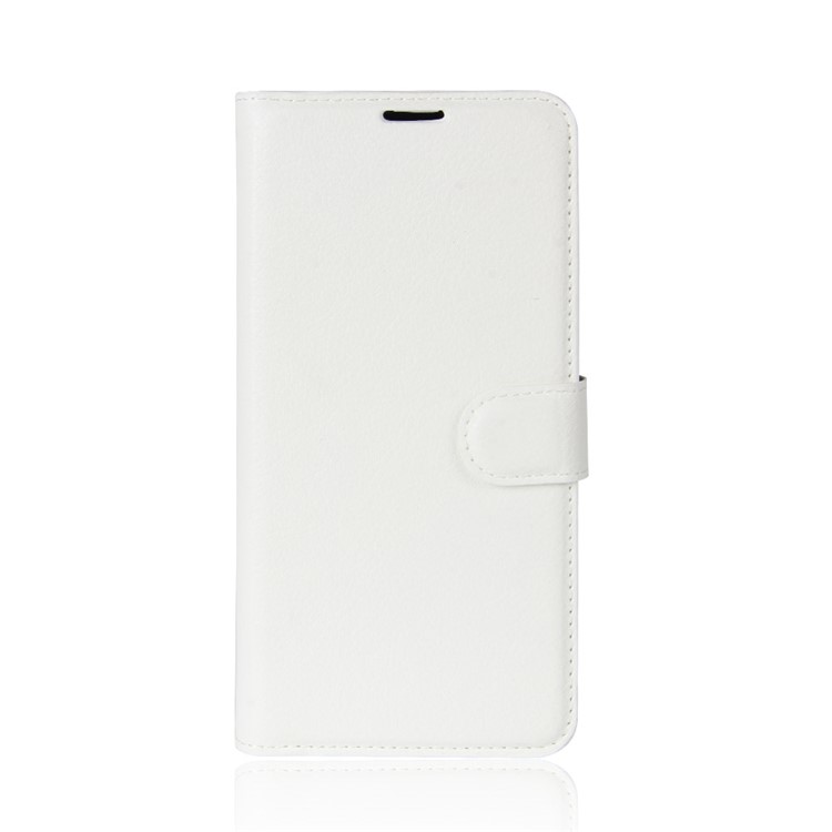 Litchi Skin pu le Cuir Portefeuille Support de Téléphone Portable Pour Huawei Mate 10 Pro / Mate 10 Pro Porsche Design - Blanche