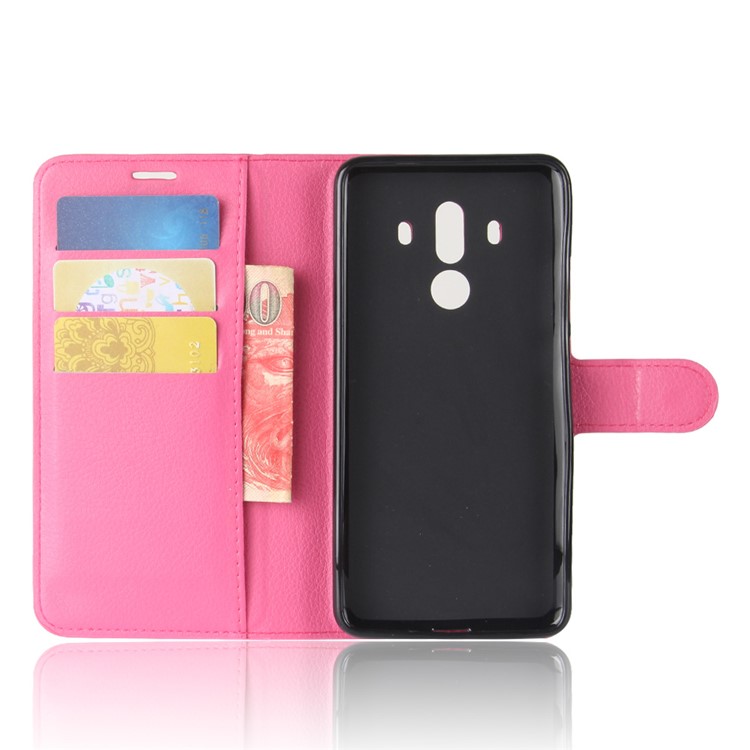 Litchi Skin PU Leather Wallet Stand Phone Casing for Huawei Mate 10 Pro / Mate 10 Pro Porsche Design - Rose-3