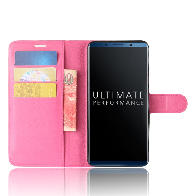 Litchi Skin PU Leather Wallet Stand Phone Casing for Huawei Mate 10 Pro / Mate 10 Pro Porsche Design - Rose-4