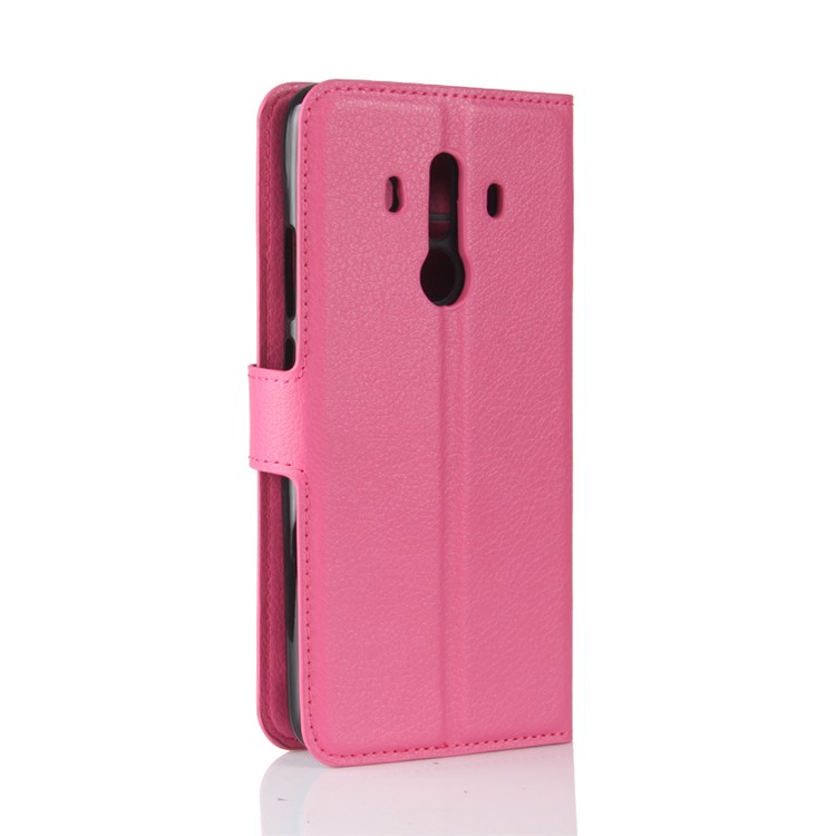 Litchi Skin PU Leather Wallet Stand Phone Casing for Huawei Mate 10 Pro / Mate 10 Pro Porsche Design - Rose-6