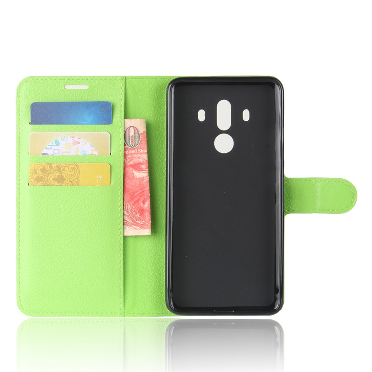 Litchi Skin PU Leather Wallet Stand Cell Phone Shell for Huawei Mate 10 Pro / Mate 10 Pro Porsche Design - Green-3