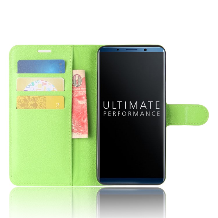 Litchi Skin PU Leather Wallet Stand Cell Phone Shell for Huawei Mate 10 Pro / Mate 10 Pro Porsche Design - Green-4