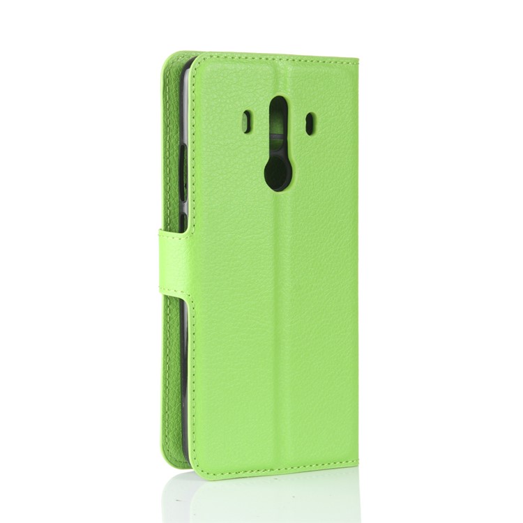 Litchi Skin PU Leather Wallet Stand Cell Phone Shell for Huawei Mate 10 Pro / Mate 10 Pro Porsche Design - Green-6