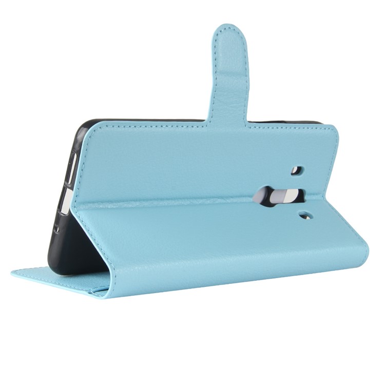 Litchi Skin PU Leather Wallet Stand Mobile Phone Cover for Huawei Mate 10 Pro / Mate 10 Pro Porsche Design - Blue-5