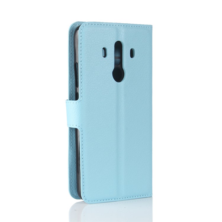 Litchi Skin PU Leather Wallet Stand Mobile Phone Cover for Huawei Mate 10 Pro / Mate 10 Pro Porsche Design - Blue-6