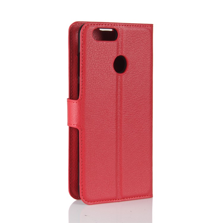 Litchi Texture Wallet Stand Leather Shell for Huawei Honor 7X - Red-2