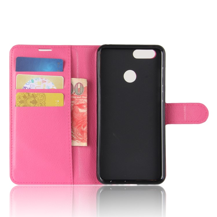 Litchi Texture Wallet Stand Leather Phone Case for Huawei Honor 7X - Rose-4