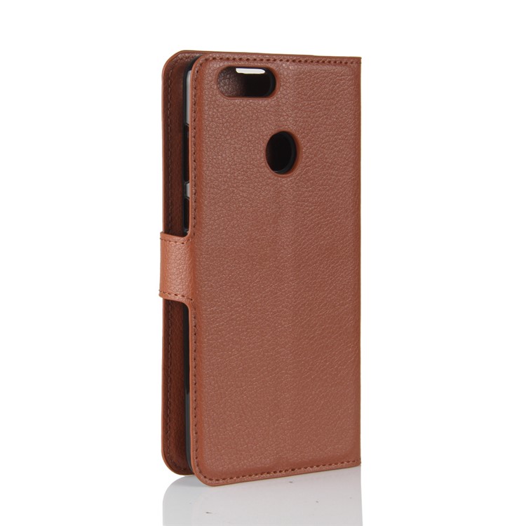Litchi Texture PU Leather Protective Case with Card Slots for Huawei Honor 7X - Brown-2