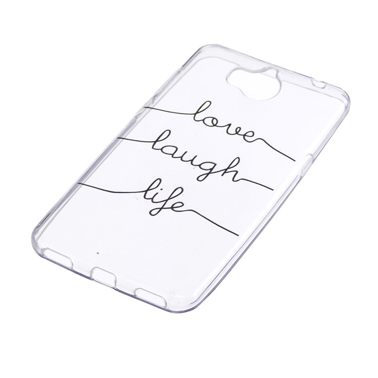 Printing Pattern Soft TPU Phone Cover for Huawei Y6 (2017) / Y5 (2017) - Love, Laugh, Life-2
