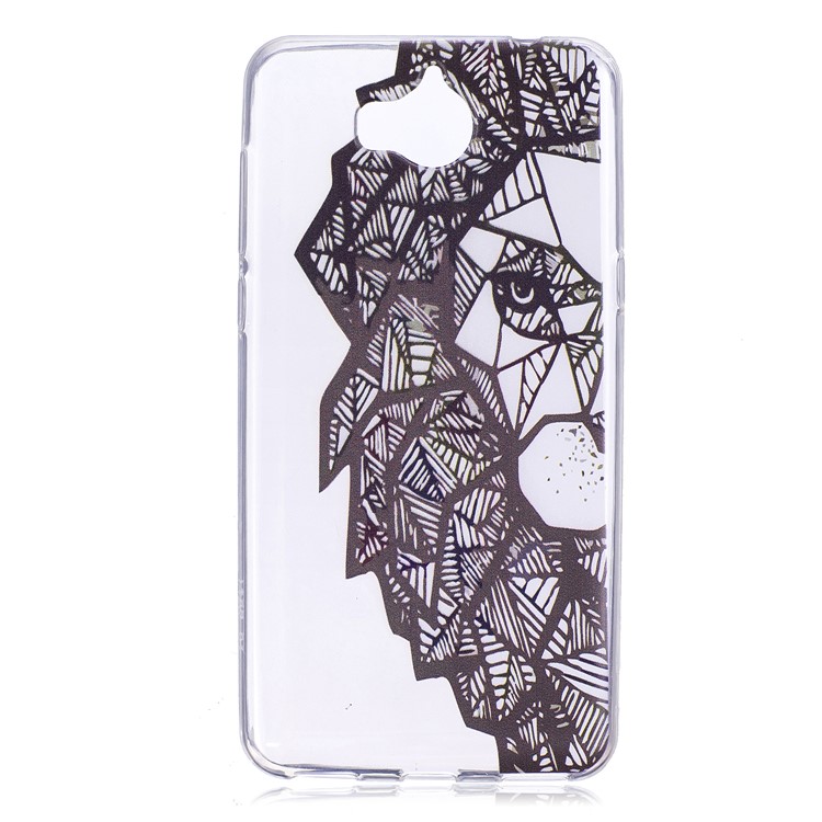 Pattern Printing Soft TPU Gel Case for Huawei Y6 (2017) / Y5 (2017) - Cartoon Lion-1