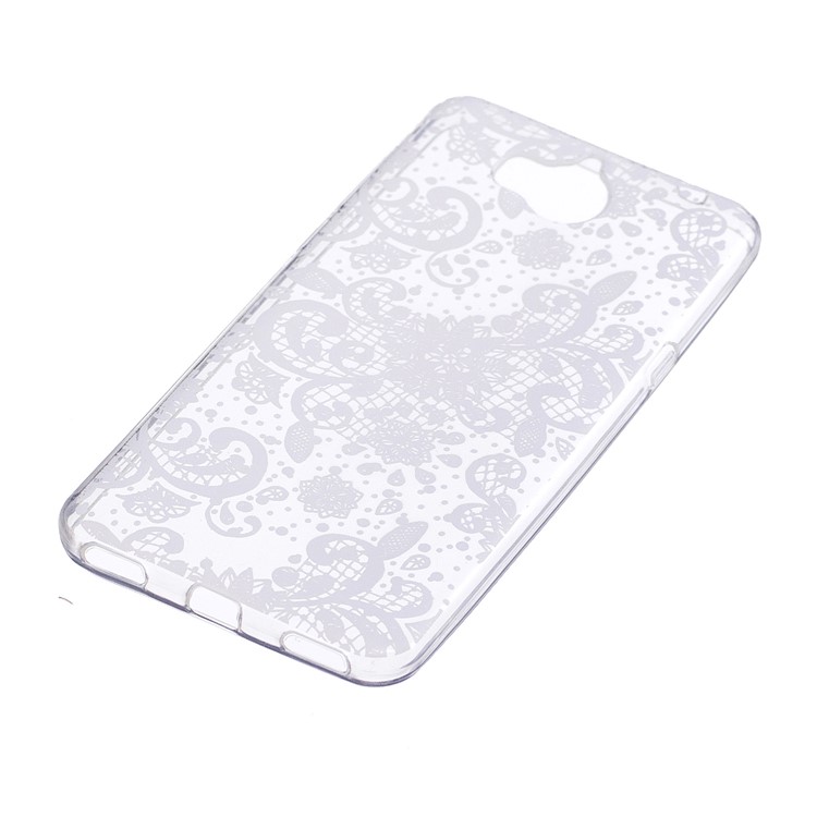 Pattern Printing Soft TPU Back Cover for Huawei Y6 (2017) / Y5 (2017) - White Flower Pattern-2