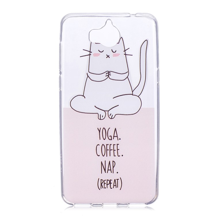 Printing Pattern Soft TPU Back Case for Huawei Y6 (2017) / Y5 (2017) - Napping Cat-1
