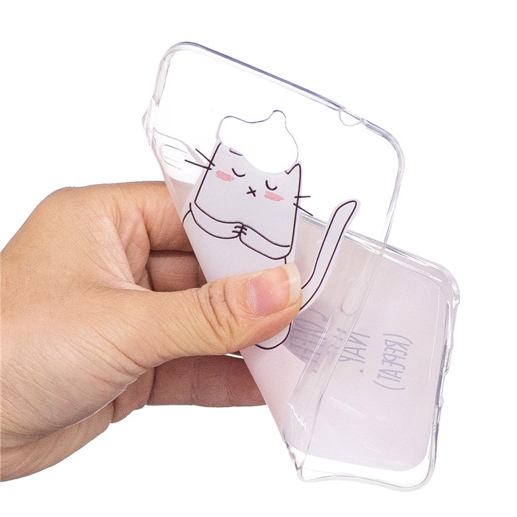 Printing Pattern Soft TPU Back Case for Huawei Y6 (2017) / Y5 (2017) - Napping Cat-4