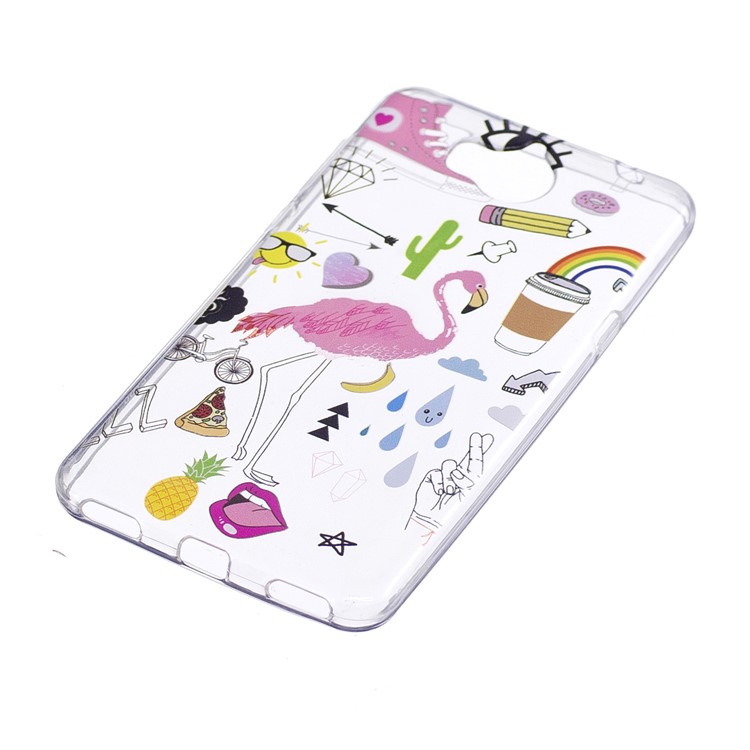 Printing Pattern Soft TPU Mobile Casing for Huawei Y6 (2017) / Y5 (2017) - Flamingo-2