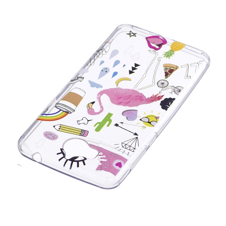 Printing Pattern Soft TPU Mobile Casing for Huawei Y6 (2017) / Y5 (2017) - Flamingo-3
