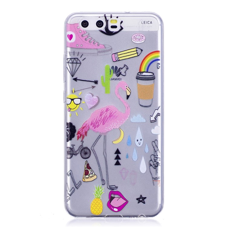 Pattern Printing TPU Flexible Case for Huawei P10 - Flamingo-1