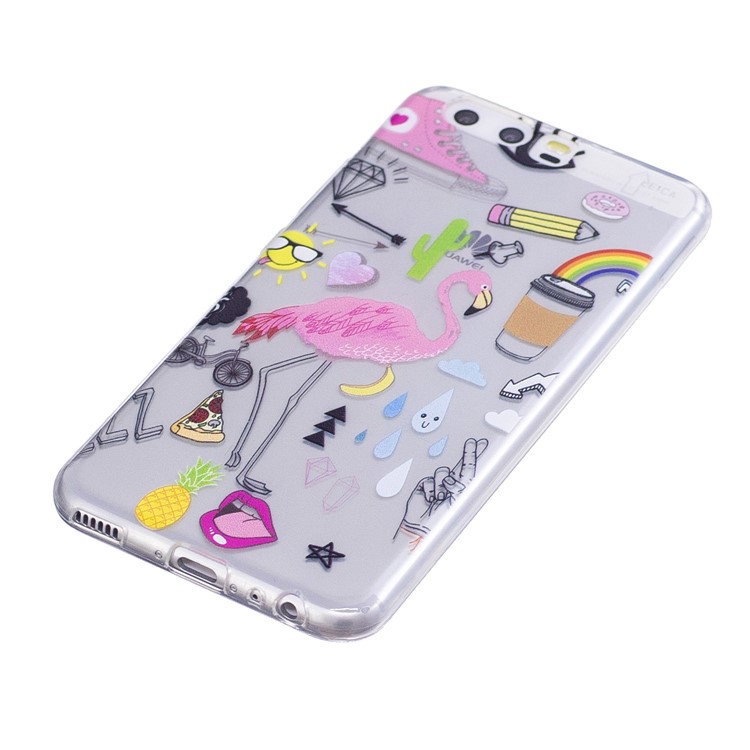 Pattern Printing TPU Flexible Case for Huawei P10 - Flamingo-2