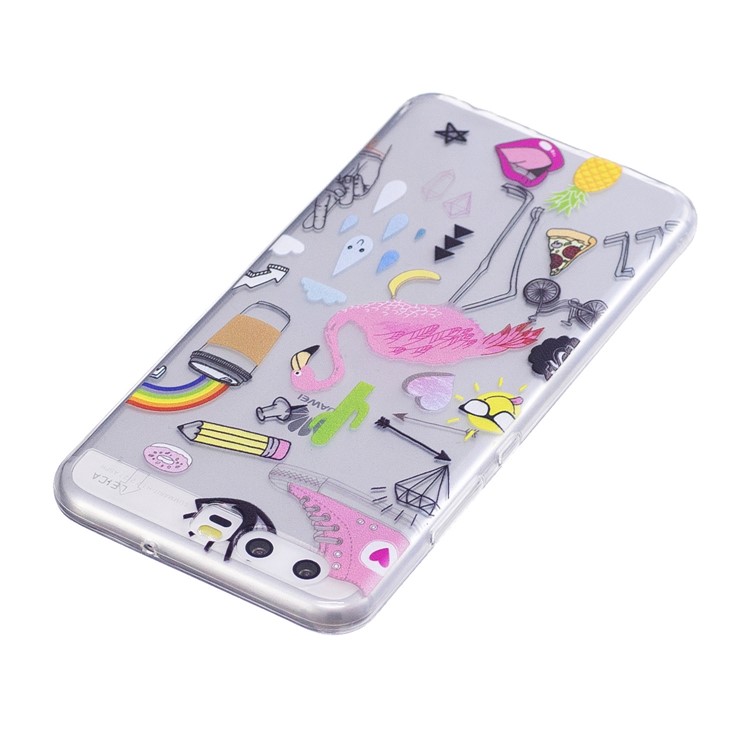 Pattern Printing TPU Flexible Case for Huawei P10 - Flamingo-3