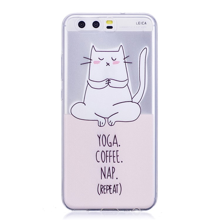 Pattern Printing TPU Flexible Casing Cover for Huawei P10 - Cartoon and English Characters-1