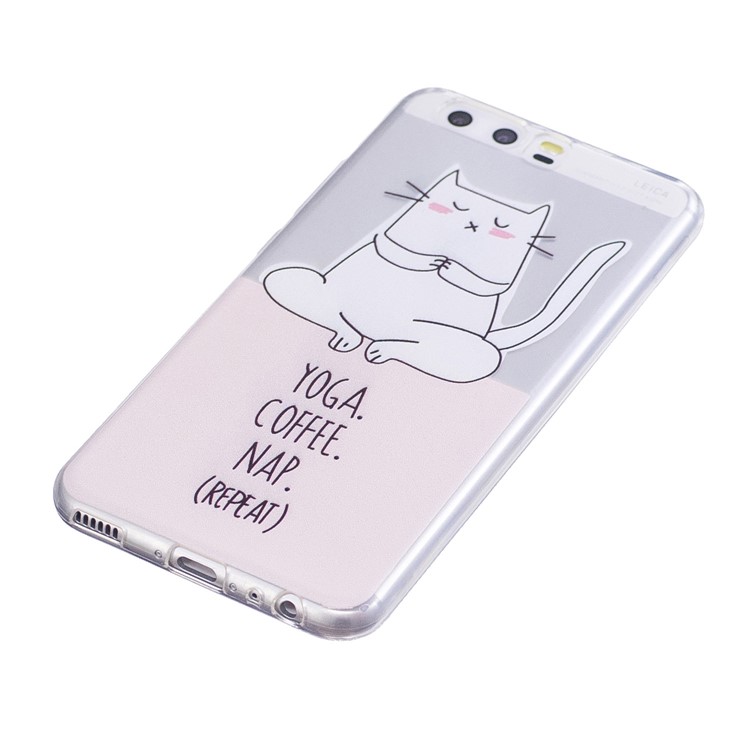 Pattern Printing TPU Flexible Casing Cover for Huawei P10 - Cartoon and English Characters-2