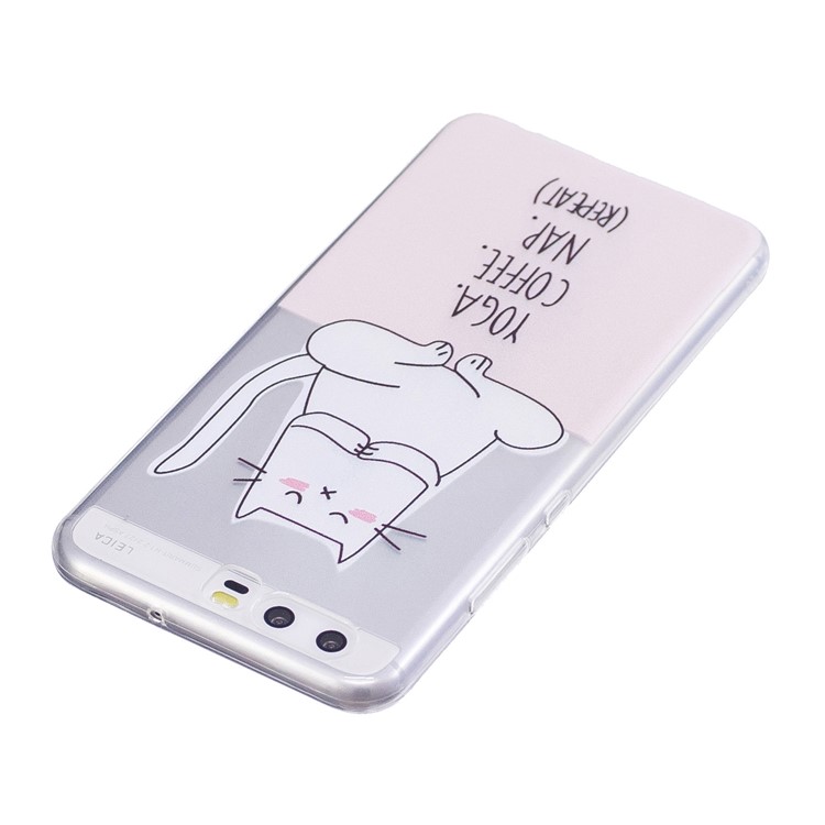 Pattern Printing TPU Flexible Casing Cover for Huawei P10 - Cartoon and English Characters-3
