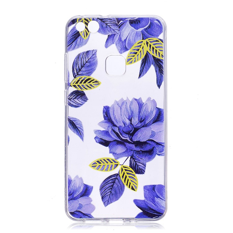 Pattern Printing TPU Phone Shell Case for Huawei P10 Lite - Blue Flower-1