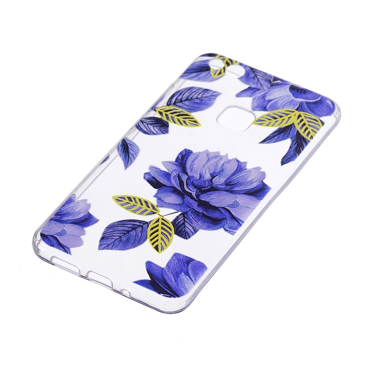 Pattern Printing TPU Phone Shell Case for Huawei P10 Lite - Blue Flower-2