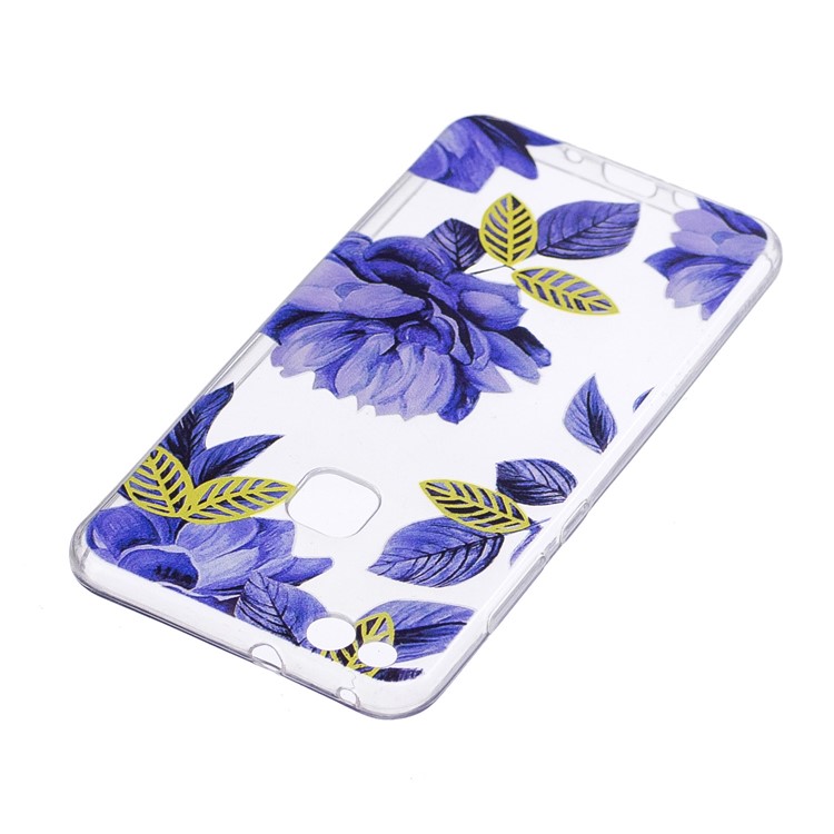 Pattern Printing TPU Phone Shell Case for Huawei P10 Lite - Blue Flower-3
