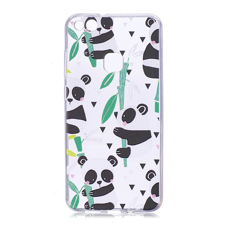 For Huawei P10 Lite Pattern Printing TPU Jelly Phone Ultra-thin Back Case - Lovely Panda-1