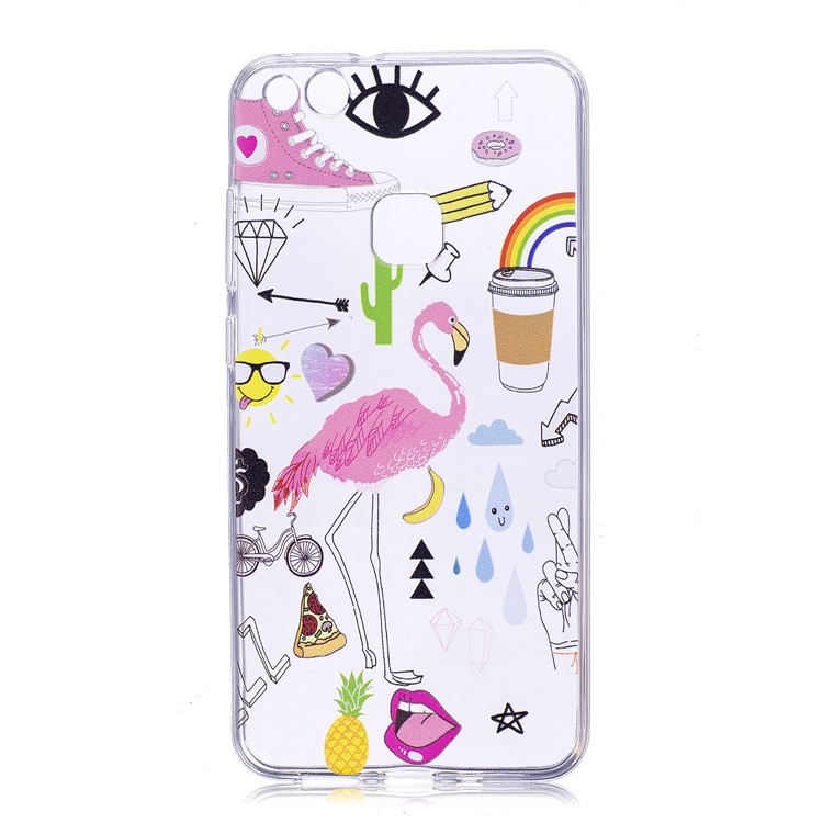 For Huawei P10 Lite Pattern Printing Soft TPU Phone Accessory Case - Crane Pattern-1