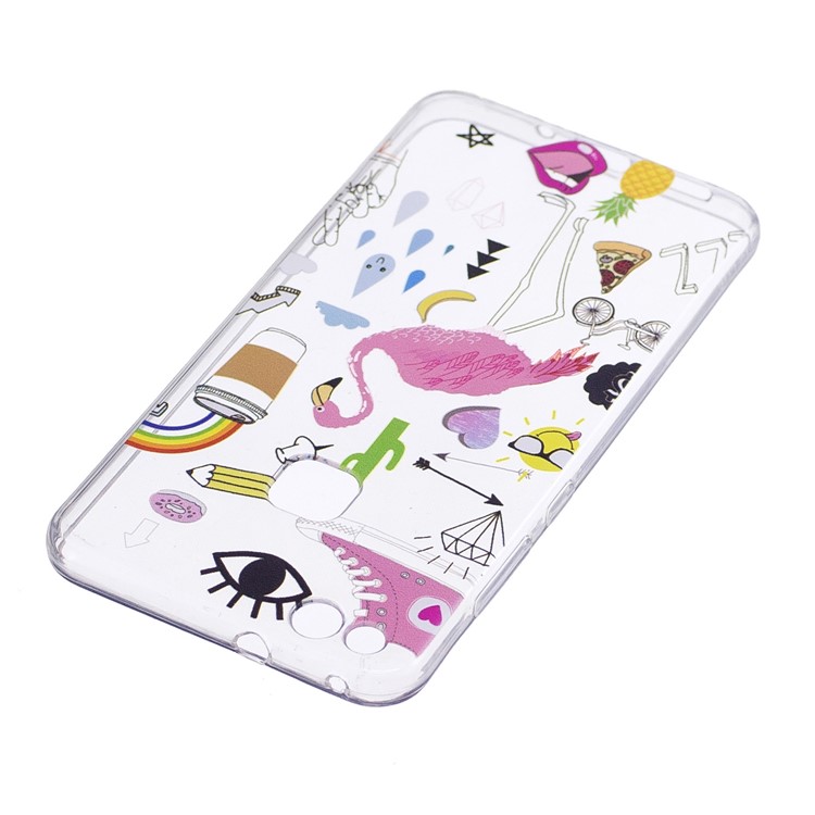 For Huawei P10 Lite Pattern Printing Soft TPU Phone Accessory Case - Crane Pattern-3