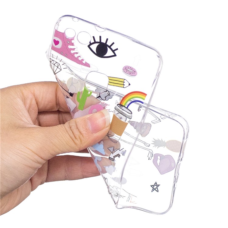 For Huawei P10 Lite Pattern Printing Soft TPU Phone Accessory Case - Crane Pattern-4