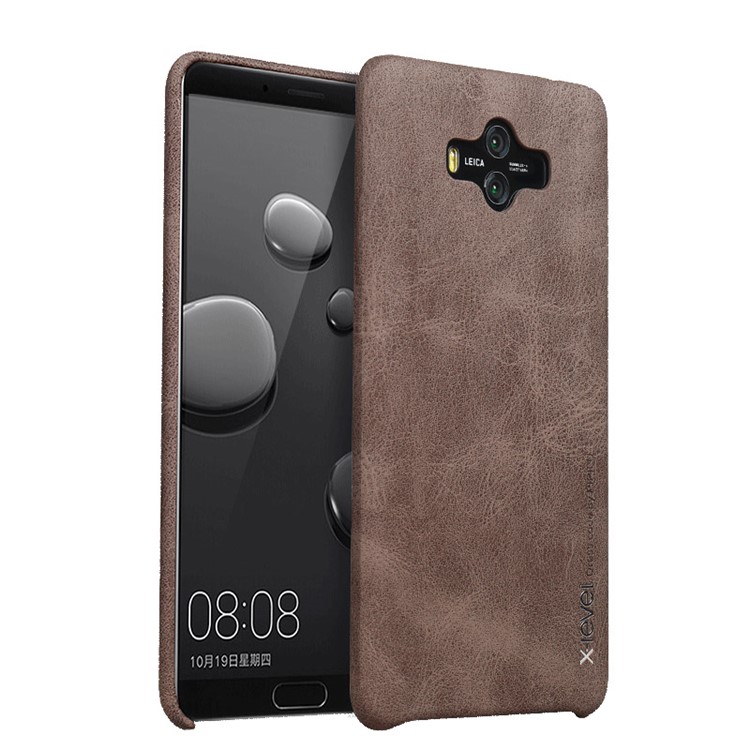 X-LEVEL for Huawei Mate 10 Vintage Leather Coated Hard Back Case - Brown-1