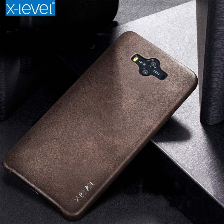 X-LEVEL for Huawei Mate 10 Vintage Leather Coated Hard Back Case - Brown-3