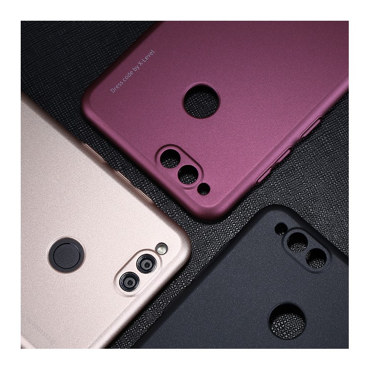 X-LEVEL Knight Series Wrapped Edges Frosted Hard PC Case for Huawei Honor 7X - Black-3