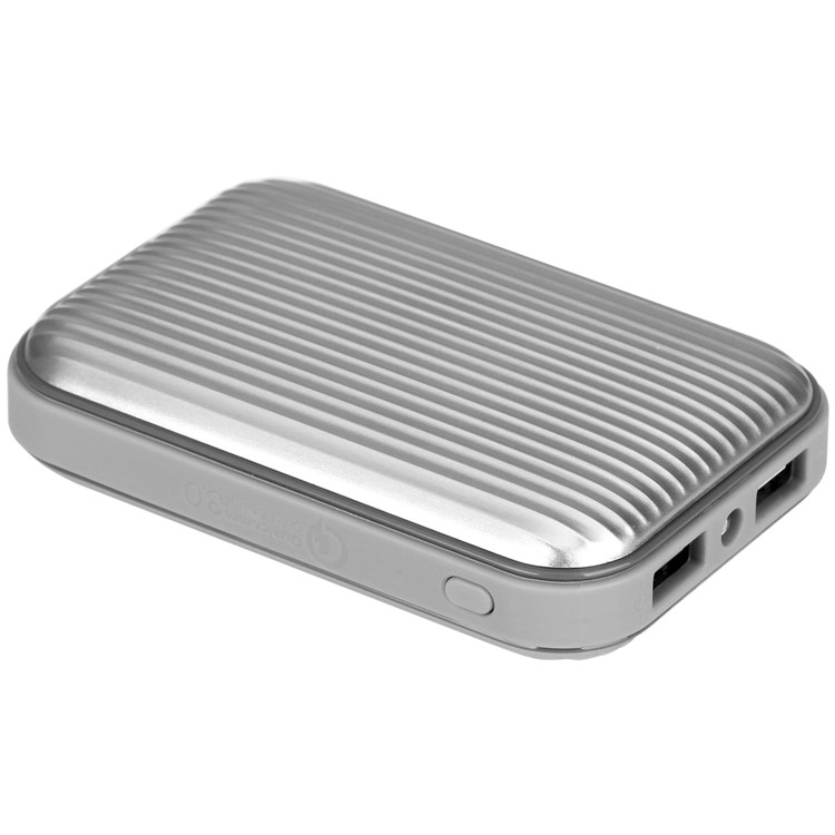 MOMAX iPower Go mini3 Traveling Case 10000mAh Dual USB Power Bank with Quick Charge 3.0 - Silver Color-6