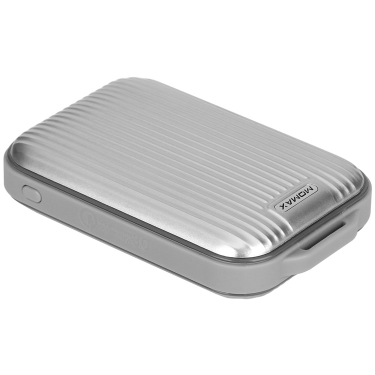 MOMAX iPower Go mini3 Traveling Case 10000mAh Dual USB Power Bank with Quick Charge 3.0 - Silver Color-7