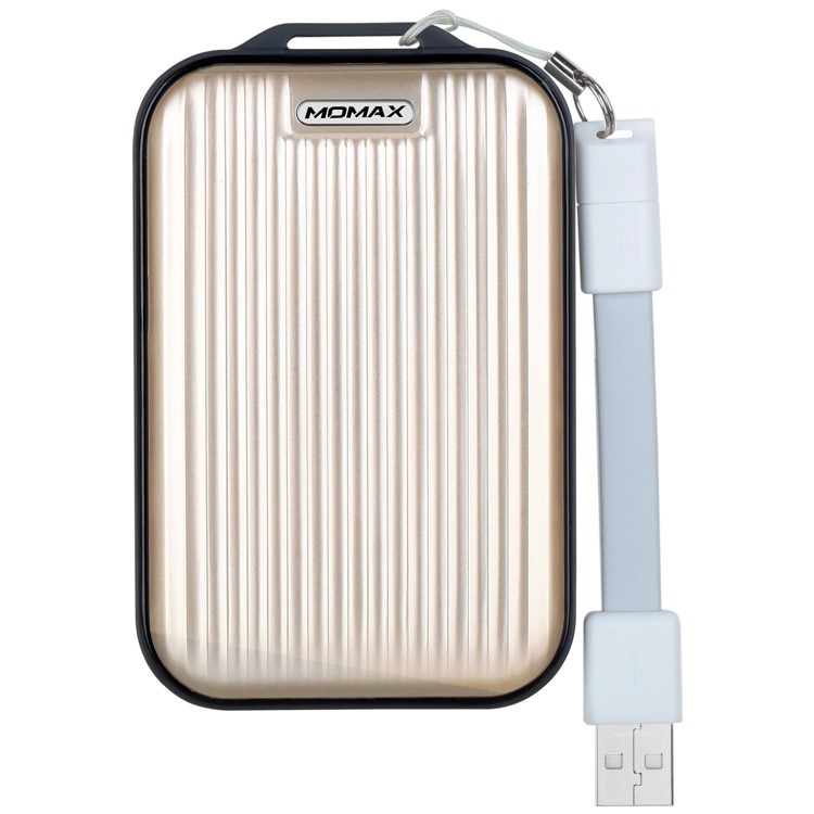 MOMAX iPower Go mini3 Traveling Case Quick Charge 3.0 10000mAh Dual USB Power Bank - Gold Color-1
