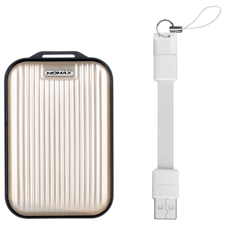 MOMAX iPower Go mini3 Traveling Case Quick Charge 3.0 10000mAh Dual USB Power Bank - Gold Color-8