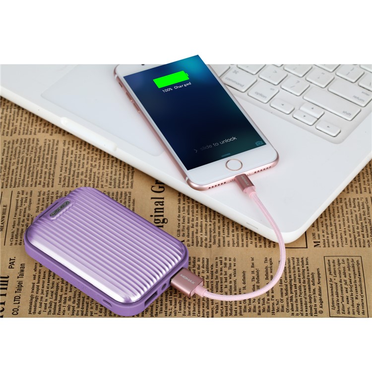 MOMAX iPower Go mini3 Traveling Case Quick Charge 3.0 10000mAh External Battery Charger - Purple-9