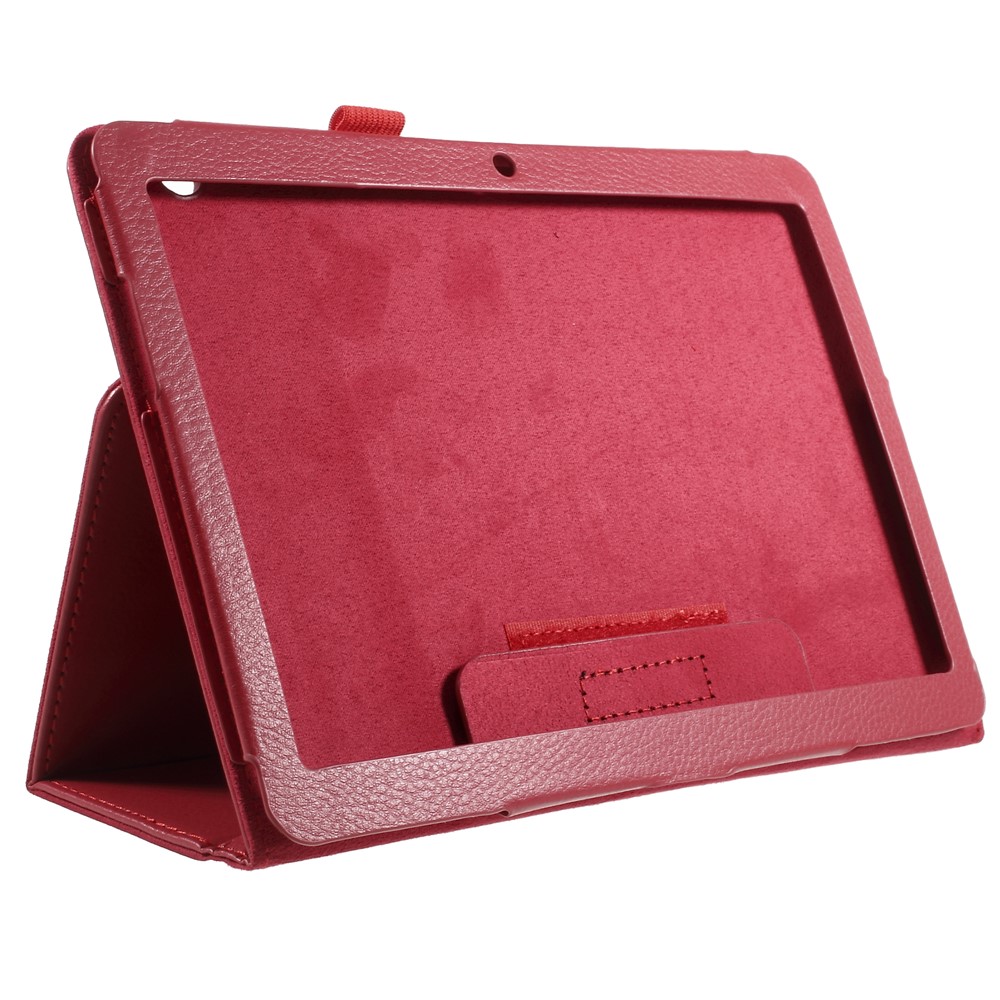 Faltbarer Stand PU Leder Card Slot Schutzhülle Für Huawei MediaPad T3 10 Zoll - Rot