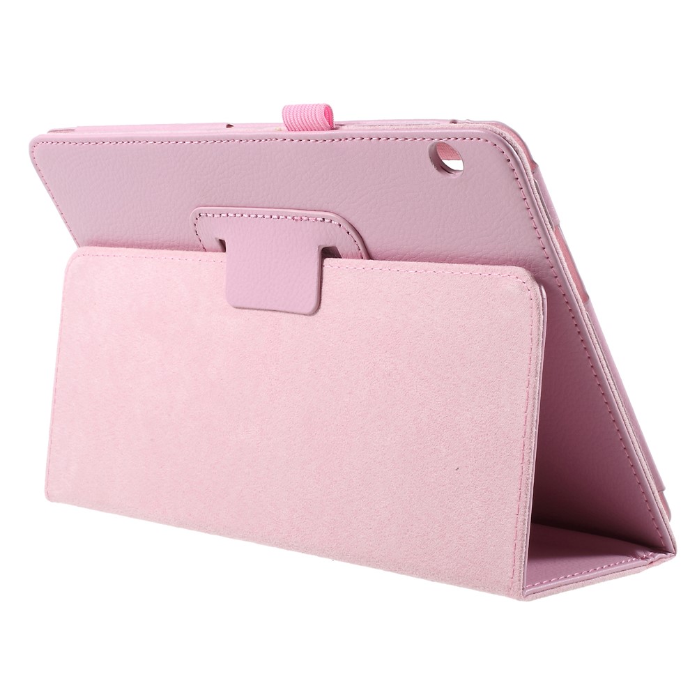 Soporte Plegable PU Card de Cuero Con Carcasa Protectora Para Huawei MediaPad T3 10 Pulgadas - Rosado