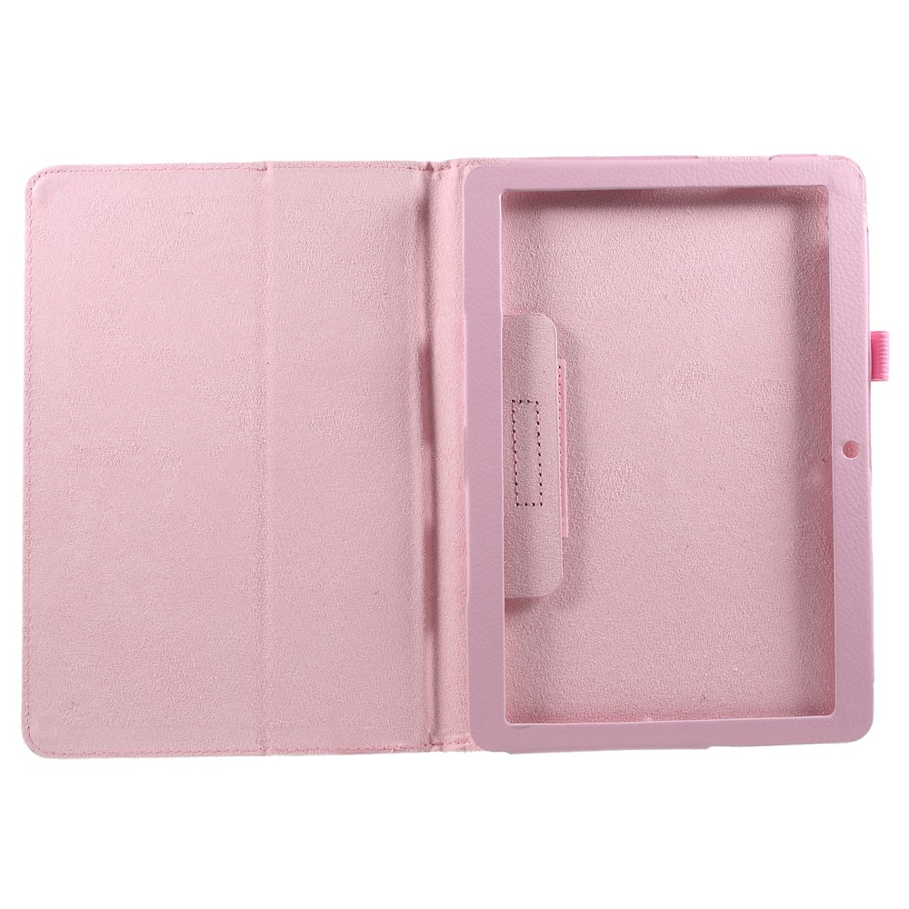 Soporte Plegable PU Card de Cuero Con Carcasa Protectora Para Huawei MediaPad T3 10 Pulgadas - Rosado