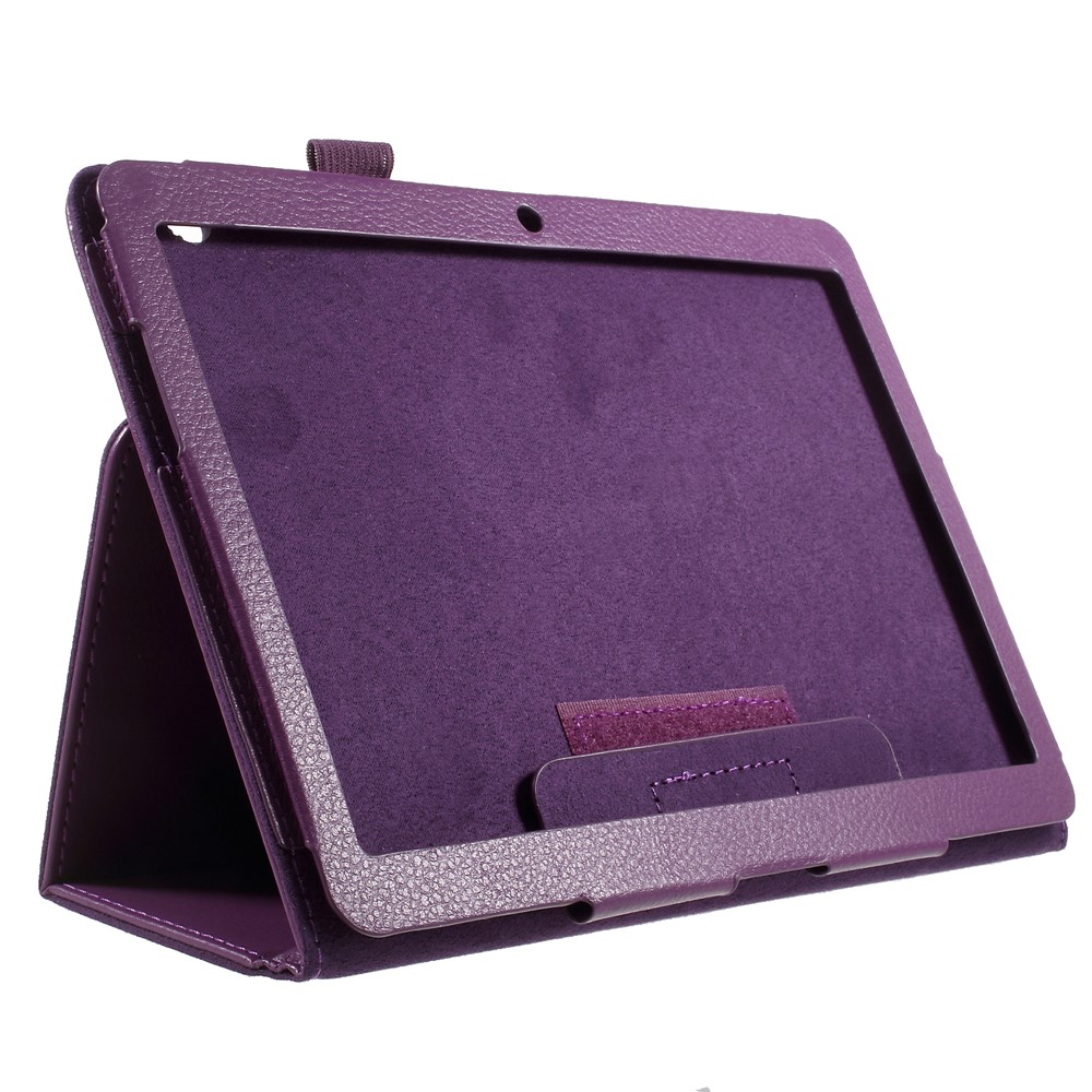 Soporte Plegable PU Tarjeta de Cuero Ranura Protectora Cubierta de Tableta Para Huawei MediaPad T3 10 Pulgadas - Violeta-5