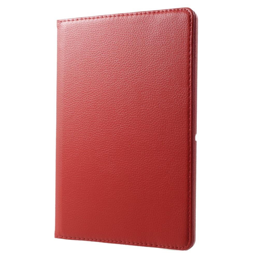 Litchi Grain Leather Protective Case Con 360 Grados de Diseño de Stand Rotativo Para Huawei MediaPad T3 10 - Rojo-3