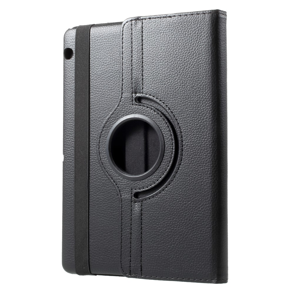 Litchi Grain 360 Degree Rotary Leather Stand Case for Huawei MediaPad T3 10 - Black-1