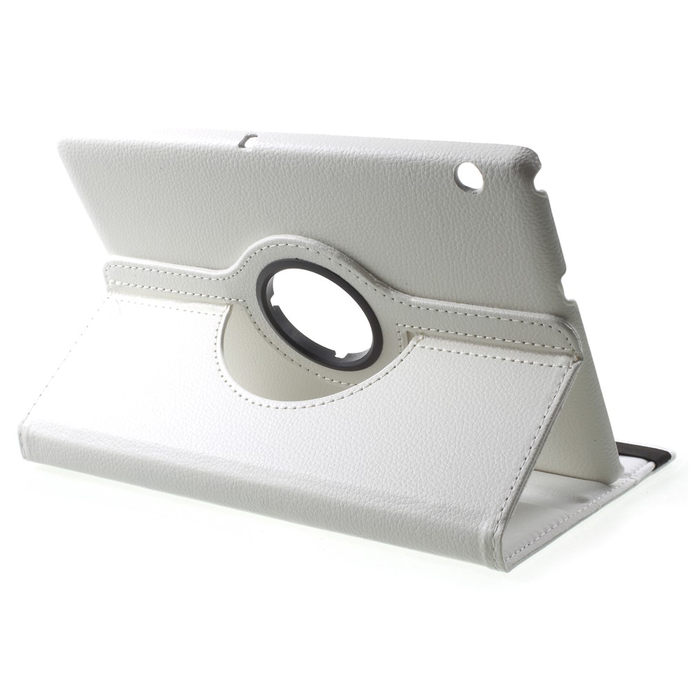 Litchi Grain Leather Protective Case with 360 Degrees Rotary Stand Hollow Design for Huawei MediaPad T3 10 - White-4