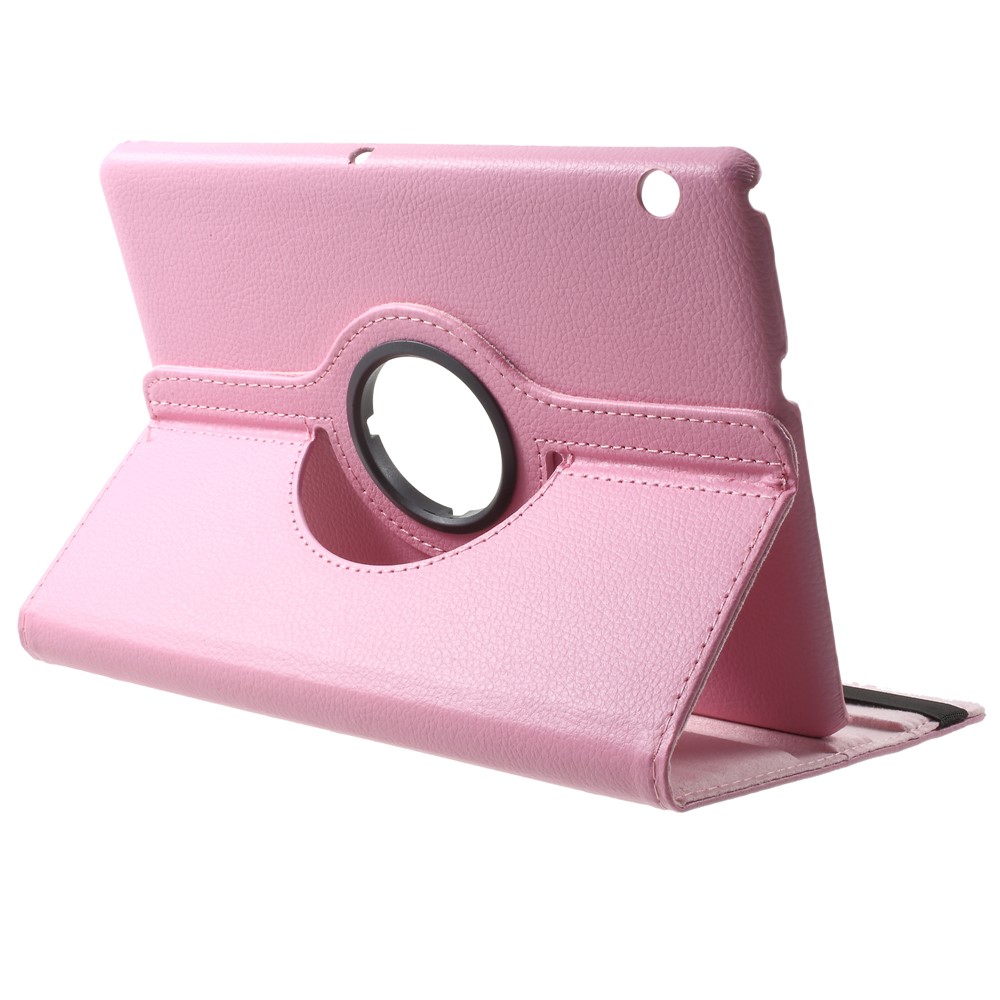 For Huawei MediaPad T3 10 Litchi Grain 360 Degree Rotary Leather Stand Cover - Pink-4